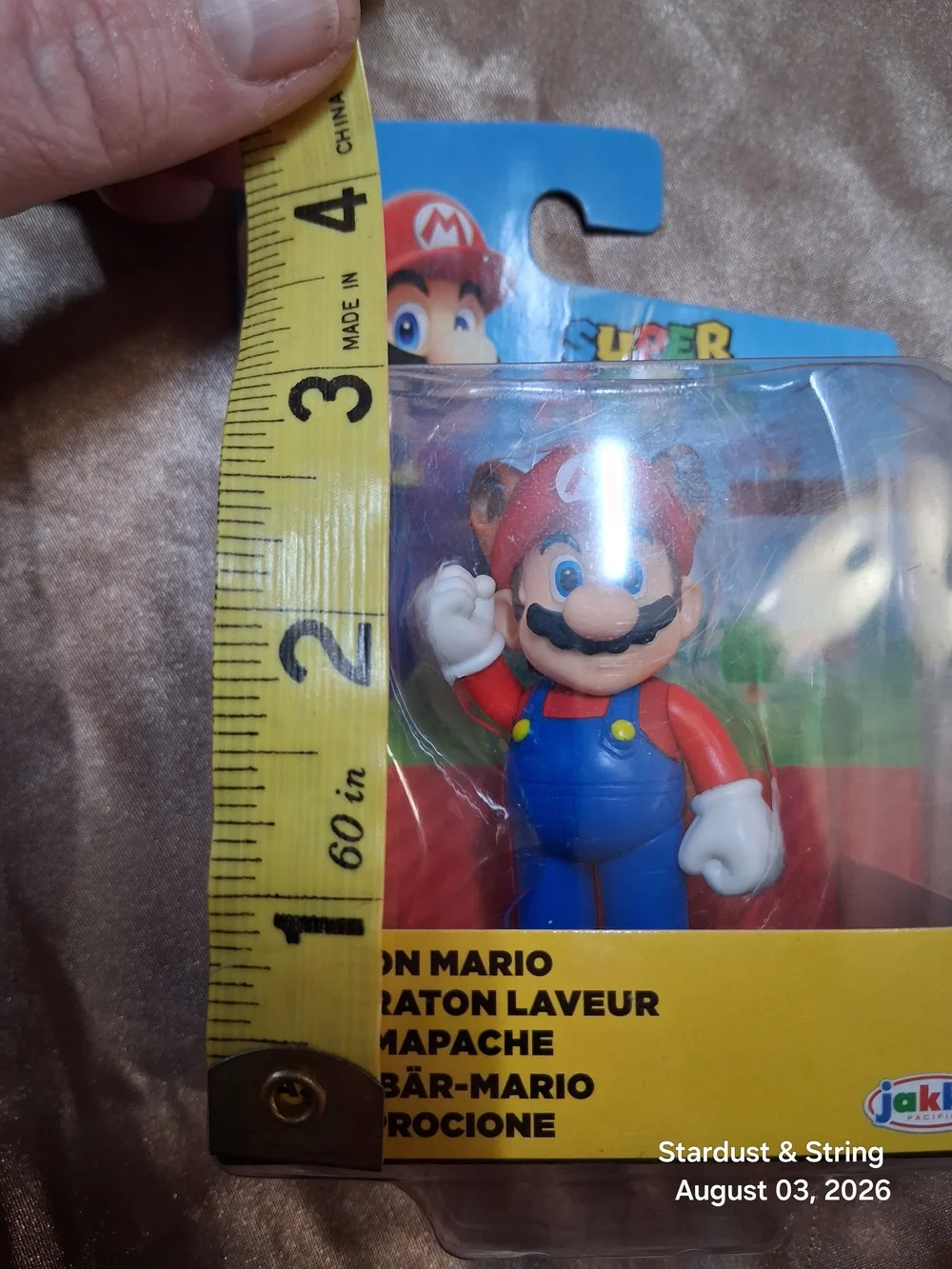 Super Mario Raccoon Mario 2.5 Inch Action Figure Jakks Pacific NIB